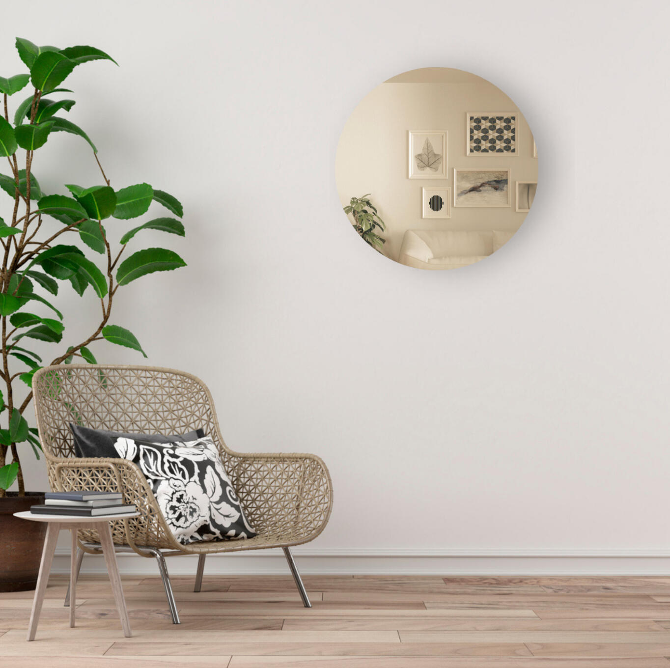 Spiegelglas rond, brons gekleurd